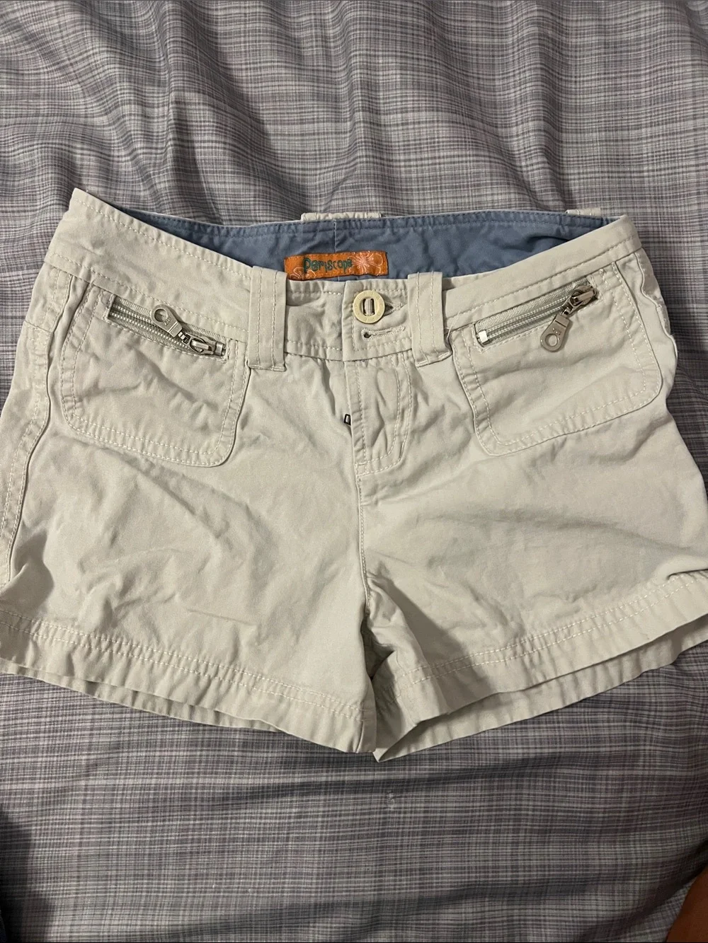 Khaki and flowered girls shorts